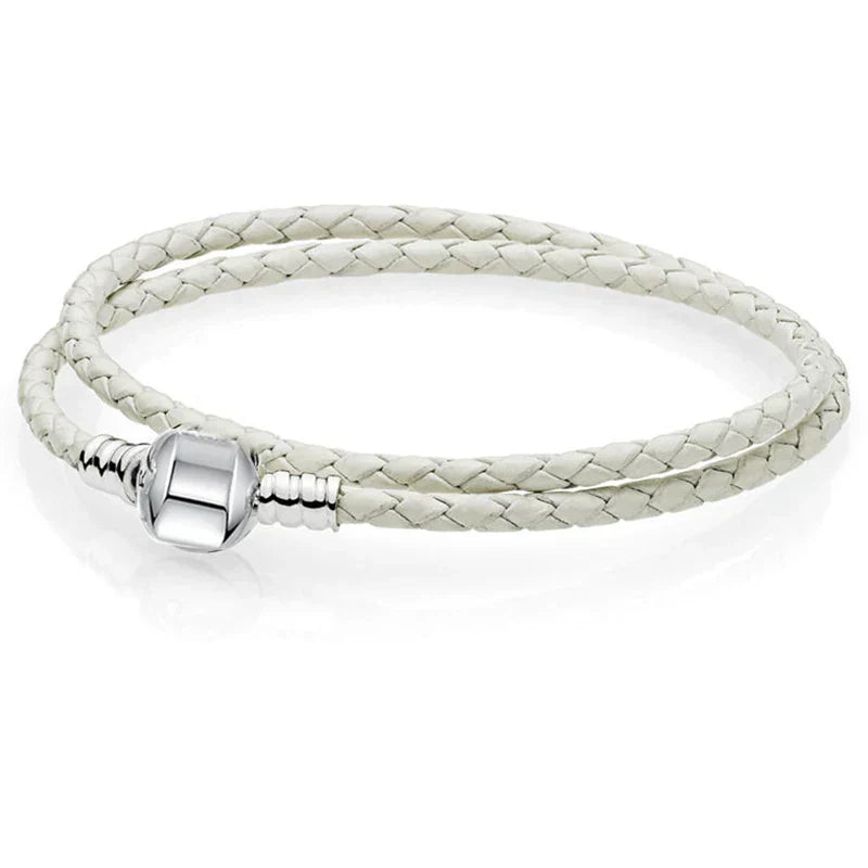 Leather Chain Charm Bracelet
