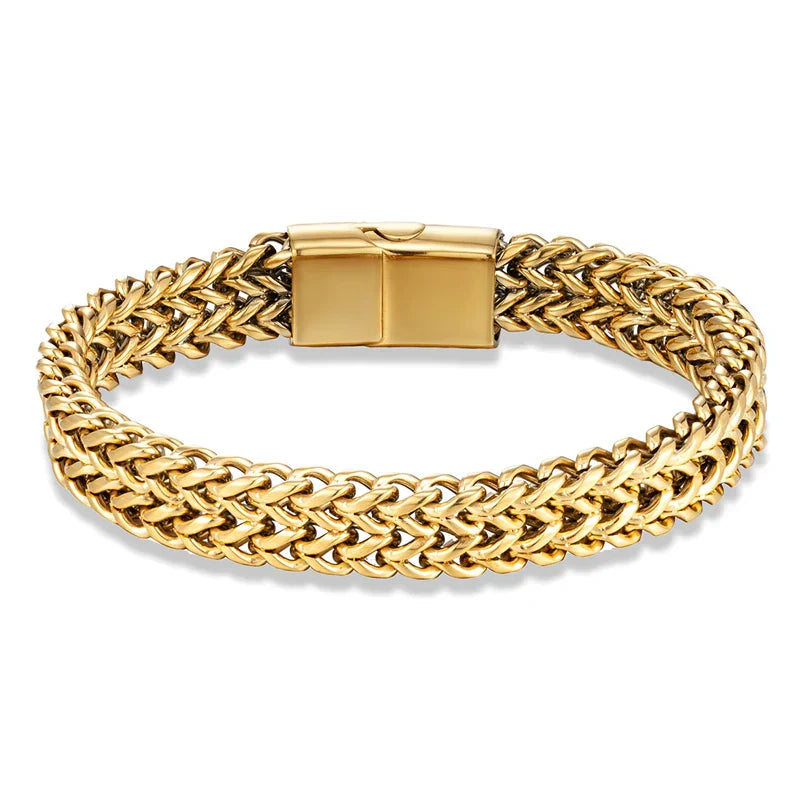 Vintage Oxidized Double Curb Chain Bracelet