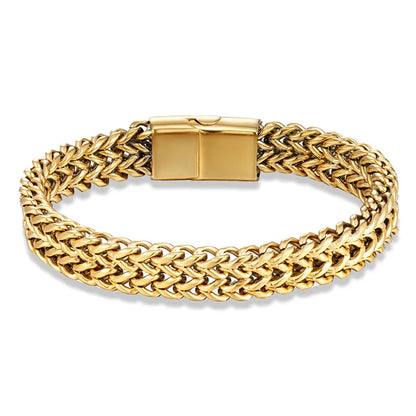 Vintage Oxidized Double Curb Chain Bracelet