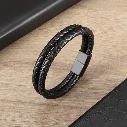Double Leather Charm Bracele