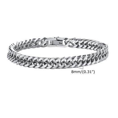 Stylish Double Curb Chain Bracelets
