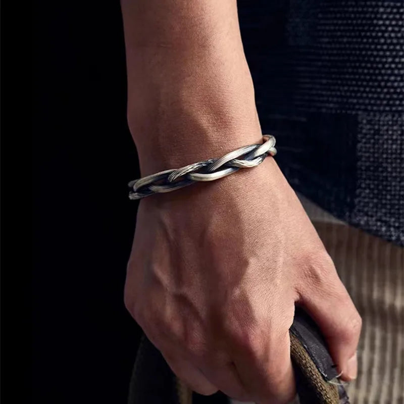 Silver-Plated Twisted Twist Bracelet